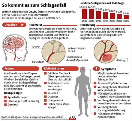 Grafik Bild: APA, Quelle: Österr. Schlaganfallfonds/Uni Wien/ST.AT.