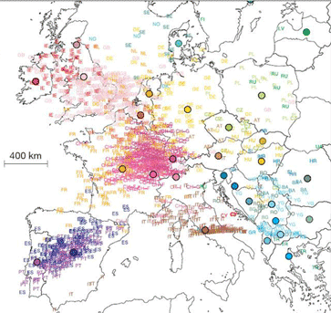 Genetische Karte von Europa